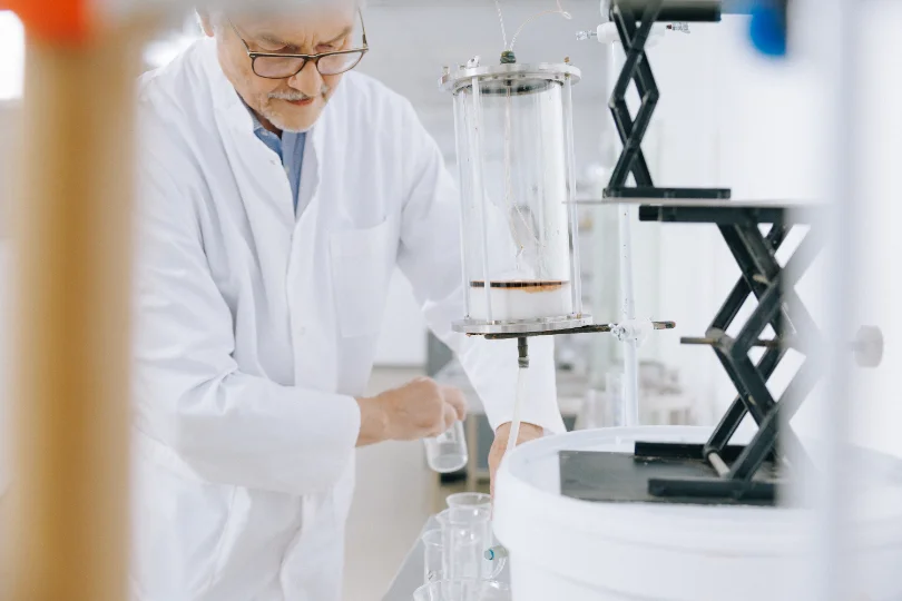 Sephadex desalting column in operation